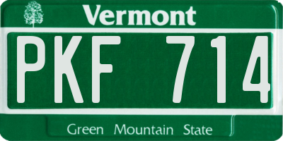 VT license plate PKF714