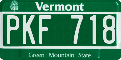VT license plate PKF718