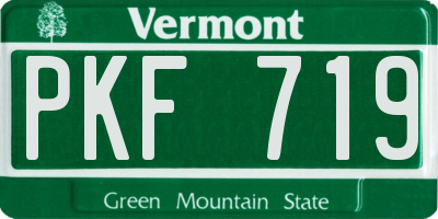 VT license plate PKF719