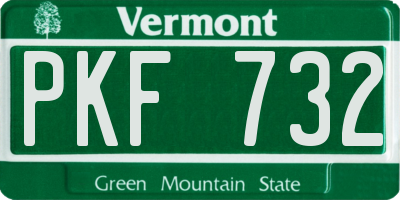 VT license plate PKF732