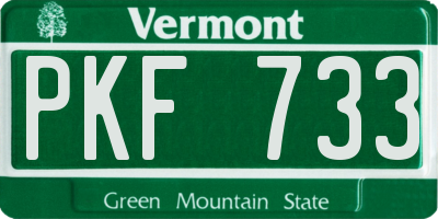 VT license plate PKF733
