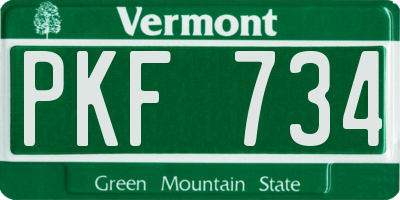 VT license plate PKF734