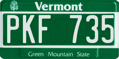VT license plate PKF735
