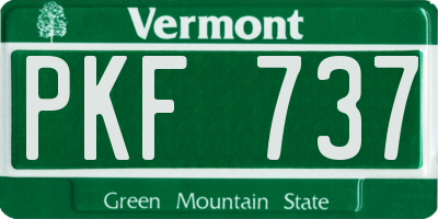 VT license plate PKF737