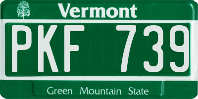 VT license plate PKF739