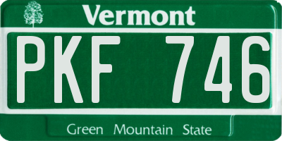 VT license plate PKF746