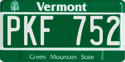 VT license plate PKF752
