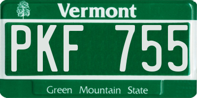 VT license plate PKF755