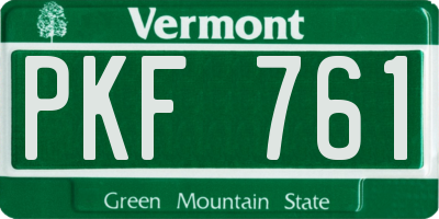VT license plate PKF761
