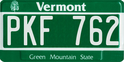 VT license plate PKF762