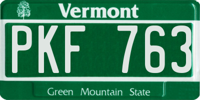 VT license plate PKF763