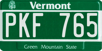 VT license plate PKF765