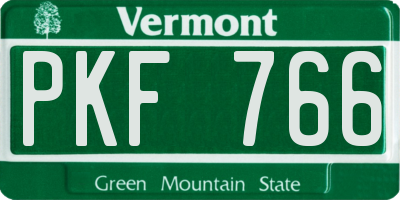 VT license plate PKF766