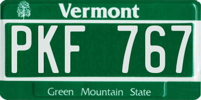 VT license plate PKF767