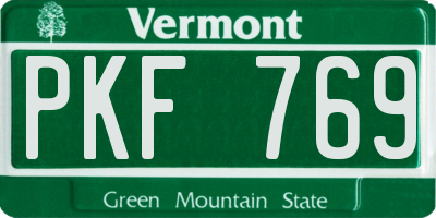 VT license plate PKF769