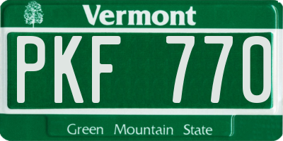 VT license plate PKF770