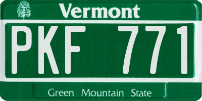 VT license plate PKF771