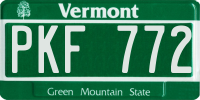 VT license plate PKF772