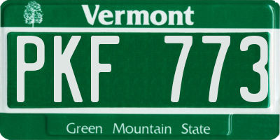 VT license plate PKF773