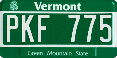 VT license plate PKF775
