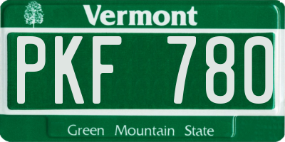 VT license plate PKF780