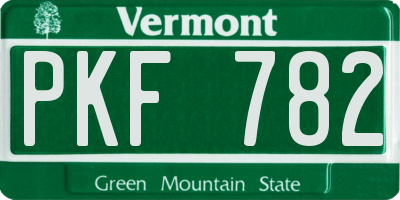 VT license plate PKF782