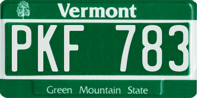 VT license plate PKF783