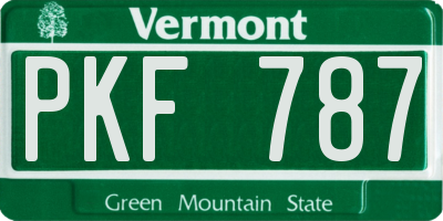 VT license plate PKF787