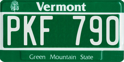 VT license plate PKF790