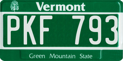 VT license plate PKF793