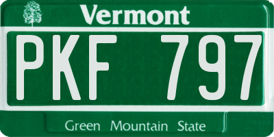 VT license plate PKF797