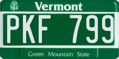 VT license plate PKF799