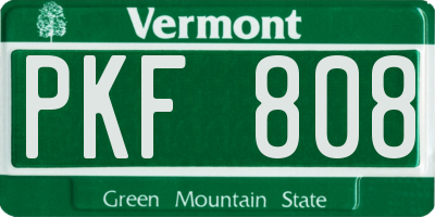 VT license plate PKF808