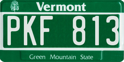 VT license plate PKF813
