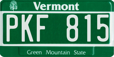 VT license plate PKF815