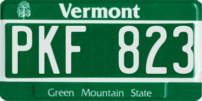 VT license plate PKF823