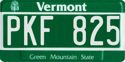 VT license plate PKF825