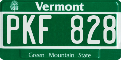 VT license plate PKF828