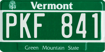 VT license plate PKF841