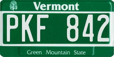 VT license plate PKF842