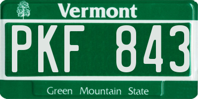 VT license plate PKF843