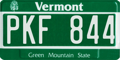 VT license plate PKF844