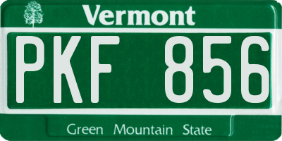 VT license plate PKF856