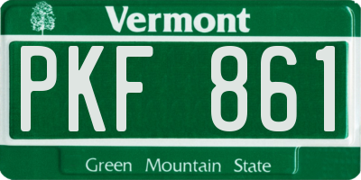 VT license plate PKF861
