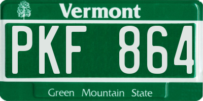 VT license plate PKF864