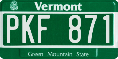 VT license plate PKF871