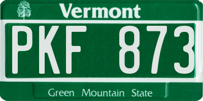 VT license plate PKF873