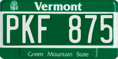 VT license plate PKF875
