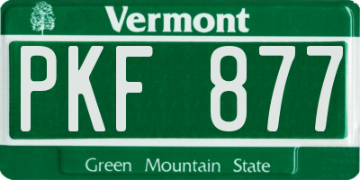 VT license plate PKF877