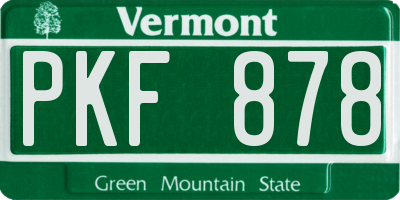 VT license plate PKF878